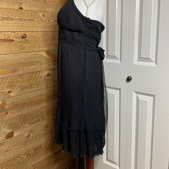 Jonathan Martin Pleated Dress Black Halter Neck Sleeveless Size 8 - Picture 4 of 7